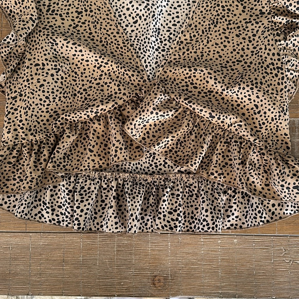 SHEIN Brown Animal Print Short Sleeve Top - Picture 7 of 7